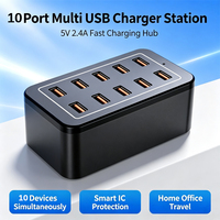 Hub de charge rapide USB multi-ports JYWD - Noir, station de charge USB universelle 10-30 ports pour plusieurs appareils