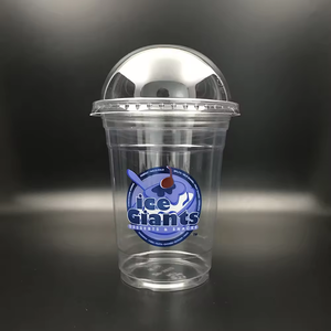 Tazza monouso di <span class=keywords><strong>plastica</strong></span> per animali domestici con coperchi con stampa personalizzata tazze per frullato, caffè freddo, Soda, succo di frutta, <span class=keywords><strong>bicchieri</strong></span> da Cocktail - Product Image 1
