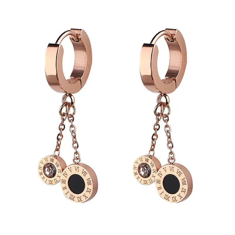 Ensemble de boucles d'oreilles rondes en Zircon et diamant plaqué or, bijoux pour femmes