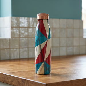 Bouteille d'eau en cuivre véritable 100 % écologique, personnalisable, imprimable, compatible lave-vaisselle, réutilisable, hygiénique et saine - Product Image 1