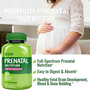 Cápsulas veganas multivitamínicas prenatales, suplemento Fetal de hierro quelatado con folato vegetal, vitaminas prenatales de etiqueta privada OEM - Product Image 2