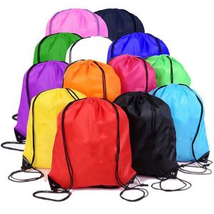 Wholesale Customized Promotional Cinch Bag Polyester Nylon Drawstring Shop <b>Backpack</b> with Custom Logos - Product Image 2