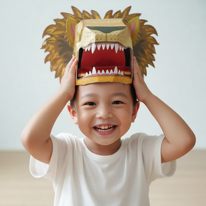 Nouveau design, <span class=keywords><strong>jeu</strong></span> <span class=keywords><strong>de</strong></span> <span class=keywords><strong>rôle</strong></span> créatif pour enfants, costume portable en carton, <span class=keywords><strong>jeu</strong></span> <span class=keywords><strong>de</strong></span> bricolage, jouets en carton dinosaure, emballage OPP - Product Image 1