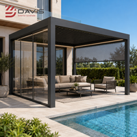 Pergola rétractable en aluminium avec système de toit motorisé, directement de l'usine, pavillon extérieur personnalisé, fourniture OEM ODM