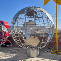 Grand Globe du Monde en Acier Inoxydable de Haute Qualité Sculpture Statue de Jardin