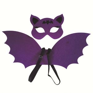 Disfraz Infantil Popular para Fiestas de Halloween, Alas de Murciélago de Tela No Tejida, Máscara y Traje - Product Image 3