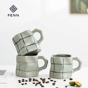 Tazza da Caffè in Ceramica FENN Personalizzata, Forma Irregolare Maculata, Porcellana 320ml, Vintage per <span class=keywords><strong>Latte</strong></span>/Cappuccino, Riutilizzabile - Product Image 2