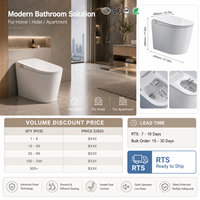 Bidet WC intelligent automatique électronique de style japonais, en céramique monobloc de luxe, forme œuf carré, avec télécommande, siphon en S pour salle de bain