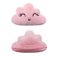 Coussin chauffant réutilisable en forme de nuage rose, en blé, pour micro-ondes