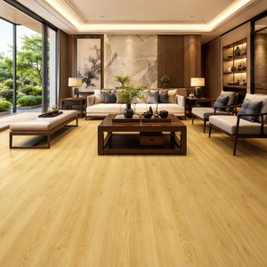 Planchers SPC à grain de bois jaune naturel 3-8mm, dalles de vinyle rigides, design graphique de luxe moderne pour showroom, système clic, intérieur - Product Image 2