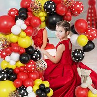 Kit Dekorasi Gerbang Balon Kustom dengan Balon Berbagai Ukuran 18 12 10 5 Inci untuk Dekorasi Pesta Ulang Tahun Bertema Kartun Tikus