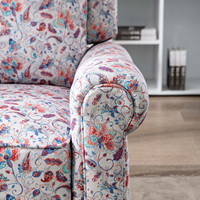 Fauteuil inclinable VANBOW en éponge hautement élastique, fauteuil d'appoint à accoudoirs roulés, pieds en bois, canapé inclinable individuel pour la maison