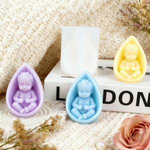 3D Baby Candle Silicone Mold DIY Cake Infant Cradle Egg Ornament Silicone Mold Aromatherapy Candle Silicone Mold <b>Soap</b> Mold - Product Image 4
