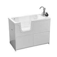 Baignoire Spa pour Animaux en Acrylique, Bassin de Trempage Profond, Fenêtre de Visualisation Transparente, Double Porte, Armoire de Rangement pour Salle de Bain et Magasin d'Animaux, Faible MOQ