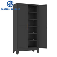 En stock, armoire de rangement moderne en acier compacte et durable avec étagères réglables pour le salon, organisation des bagages