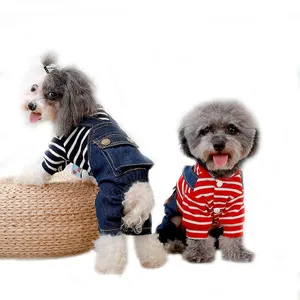 Calça jeans para cachorro de estimação, tamanho personalizado, moda popular, respirável e confortável