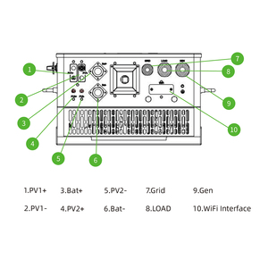 Système solaire hybride haute efficacité IP65 48Vdc 6KW triphasé avec MPPT pour systèmes solaires hors réseau/sur réseau 50Hz/60Hz - Product Image 1