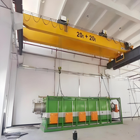Pont roulant à double poutre haute efficacité avec palan électrique, capacité de levage 100t, portée 6-30m pour rizière d'acier