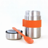 AOHEA Thermo à soupe pour aliments chauds, thermo alimentaire sous vide de 400ml en acier inoxydable 304, récipient alimentaire isolé à large ouverture avec cuillère