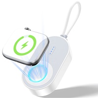 HNT Wholesale Chargeur sans fil magnétique portable rapide 2-en-1 1200 mAh avec entrée Type-C pour Apple Watch 6/7/8/9