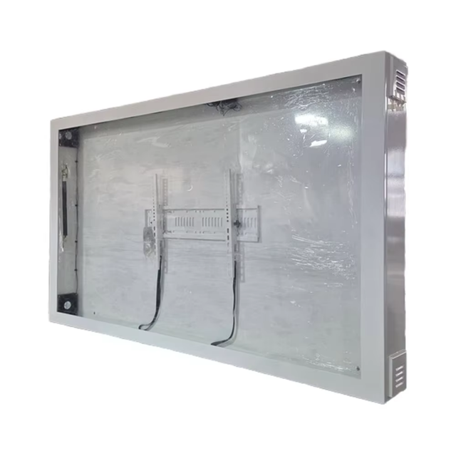 Public Space Security TV Box with Lockable 5mm Tempered Glass Window and Steel Frame