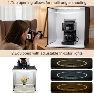 Caja de Luz LED Portátil USB de 40cm, Plegable, para Fotografía de Productos y Joyería, Fotomatón, en Oferta - Product Image 5