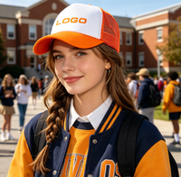 Gorras de malla publicitarias personalizadas con logo para voluntarios, gorra de camionero en blanco con bordado 3D