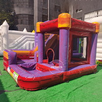 Mini castillo inflable de color mágico para niños, combo de tobogán divertido, casa de salto en venta