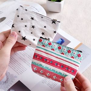 Porte-monnaie personnalisé avec logo, mini pochette en toile avec fermeture éclair, cadeau simple, sac à cosmétiques en toile de coton - Product Image 2