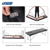 Table de massage pliable professionnelle, portable, avec cadre en métal, légère, pour salon de beauté, lit facial pour usage hospitalier