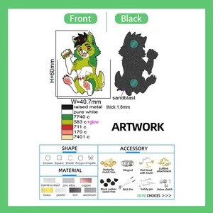 Broche en émail DIY Dragon Fée <span class=keywords><strong>Sakura</strong></span> Lugia Anime Cartoon, Badge Mignon Avatar, Bijou pour Sac à Dos, Revers, Col, Cadeau pour Fans - Product Image 4