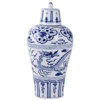 Jingdezhen Antique Fait À La Main Bleu Et Blanc Porcelaine Pot De Vin En Céramique Bouteille De Vin