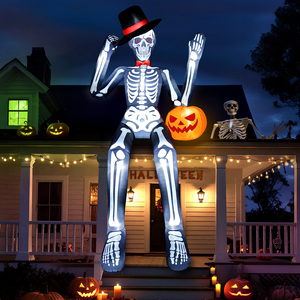 Scheletro Gonfiabile Gigante <span class=keywords><strong>di</strong></span> <span class=keywords><strong>Halloween</strong></span> con Luci LED, Decorazione per Esterni, Enorme Prop Spaventoso <span class=keywords><strong>da</strong></span> Giardino - Product Image 1