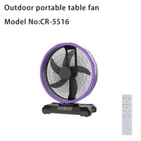 Ventilador Portátil AC/DC Recargable con 4 LED, Función de Oscilación de 3 Velocidades y Temporizador de 1 a 8 Horas para Cortes de Energía