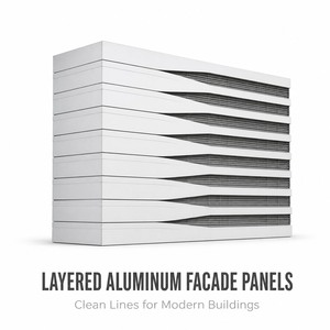 Panneaux de façade en aluminium superposés, système de revêtement mural extérieur pour bâtiments modernes - Product Image 2