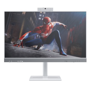 PC Todo en Uno de 23.8 Pulgadas con Pantalla IPS 1920x1080 Full HD, Computadora de Escritorio para Juegos con Cámara Integrada, Color Blanco, Computadora AIO - Product Image 1
