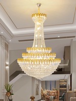 Lustre Empire à 12 lumières en cristal avec finition dorée 220 V pour salle à manger, salon, hall d'entrée, couloir, chambre à coucher
