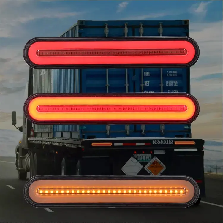 2Pcs LED ATV Car Rear Tail Light Stop Flowing Turn Signal Brake Lamp Turn Indicator Waterproof Truck Trailer Lights