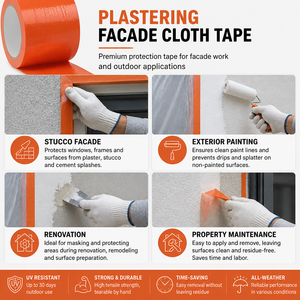 Cinta de Enmascarar Profesional para Estuco y Fachadas, Cinta de Protección de Superficies de PE Resistente a los Rayos UV para Revestimientos Exteriores, Pintura, Marcos de Ventanas - Product Image 5