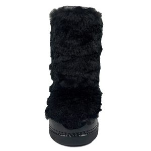 High Quality Grid Soft Faux Fur Snow Boots with Shoelace Platform Winter <strong>Booties</strong> for Women - Product Image 6