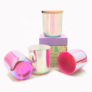 Fengjun hiện đại Ngọc trai óng ánh dưới xi lanh nến Tàu màu hồng trắng bê tông Lọ trang trí nội thất rỗng nến thơm - Product Image 2