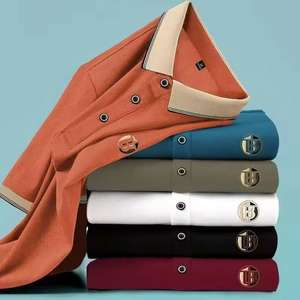 Camisetas de Golf Personalizadas de Alta Calidad para Hombre, Diseño Liso, Tejido de Poliéster/Algodón, Logotipo Bordado, Manga Corta - Product Image 3