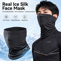 Cache-cou multifonction 100 % soie glacée ultra-douce pour activités extérieures, protection UV, couvre-visage pour moto, randonnée et protection solaire rafraîchissante