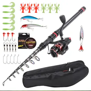 JETSHARK Fishing Rod And Reel Combos 1 piece Full Set Kit Saltwater Fishing Pole With Spinning Reels For Travel