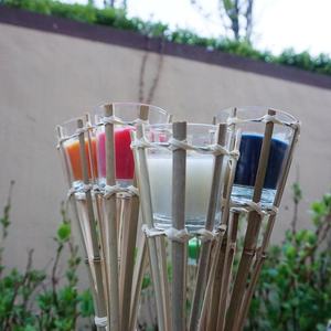 Bougies torche de <span class=keywords><strong>jardin</strong></span> en paraffine en forme de bambou - Modèle rouge BAM-B - Product Image 4