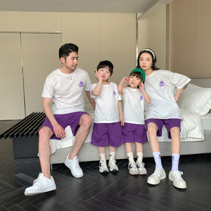 Ropa de fabricante para padres e hijos, <span class=keywords><strong>camiseta</strong></span> estampada, traje diario para padres e hijos - Product Image 3