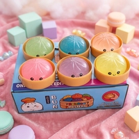 Jouets anti-stress en plastique de grande taille, en forme de petits pains vapeur simulés, à presser, à rebond lent, en forme de petits pains Char Siu et de boulettes de soupe, amusants et fantaisie