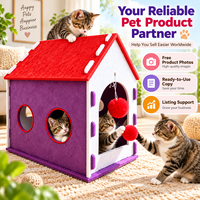 Maison pour chat cylindrique en feutre double couche, condo multi-chats avec lit supérieur, abri intérieur pour animaux de compagnie, couleur personnalisée, vente en gros