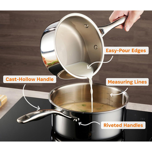 Chất lượng cao 10 cái thiết kế cổ điển đồng thép không gỉ Cookware Set nhà bếp Chậu Chảo triply cổ nồi Set - Product Image 4