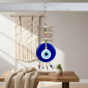 Ornement en macramé Evil Eye 26x11cm Nouveauté et décoration de maison créative - Product Image 3